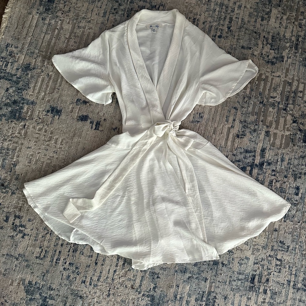 She + Sky Classic White Dress